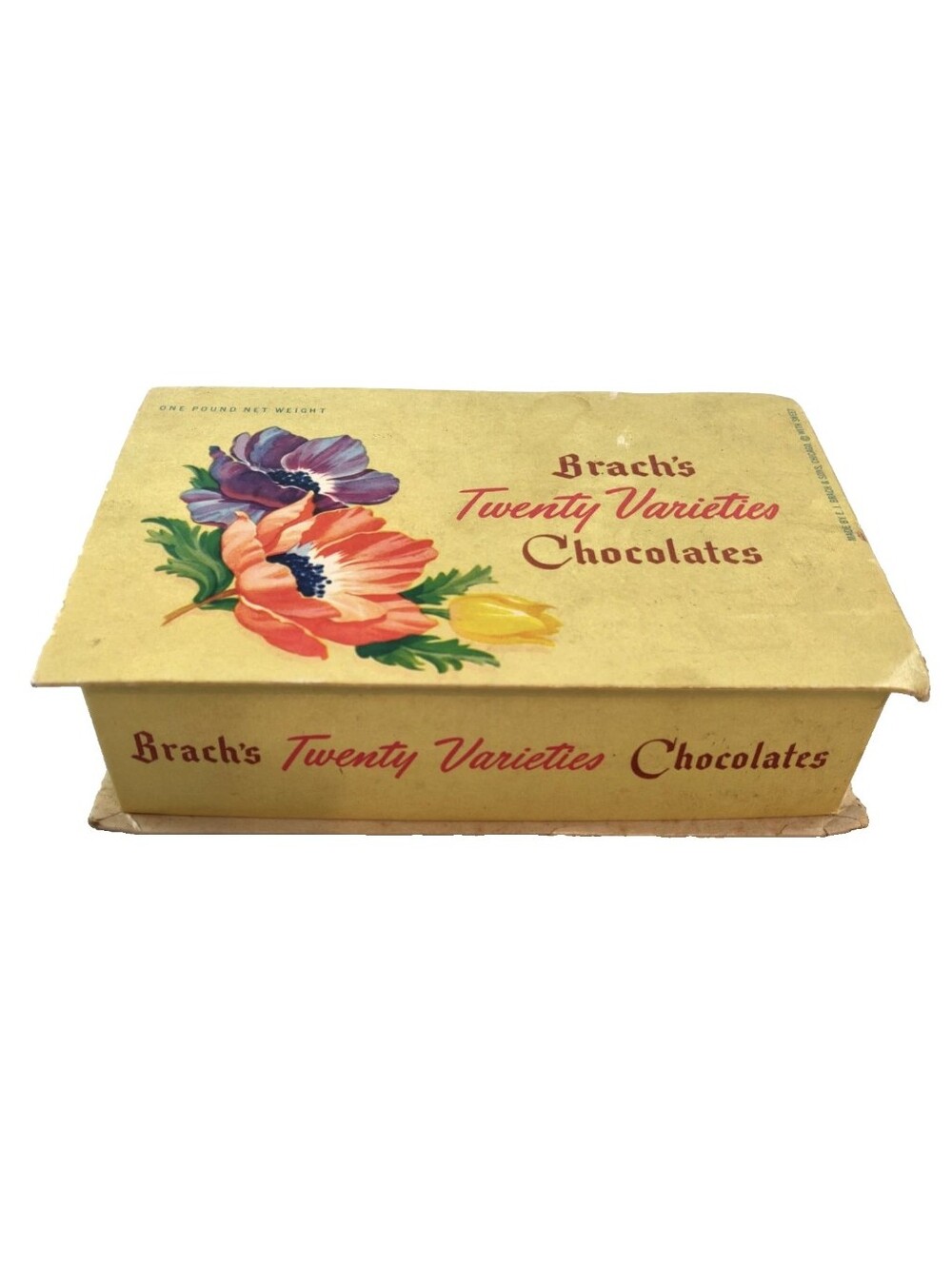 Vintage Brach's Twenty Varieties Chocolates Candy Box Only Floral Design (Empty)
